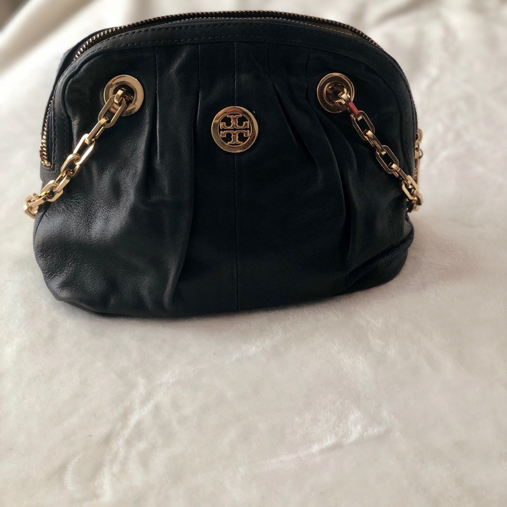 Tory Burch Navy Gold Chain Purse - Picture 2 of 11